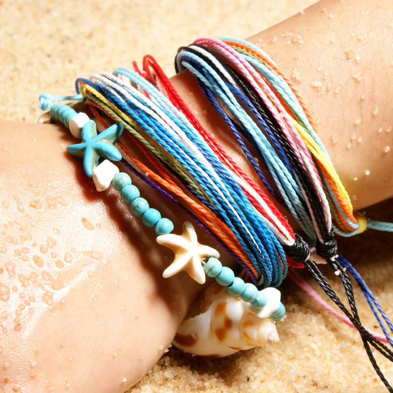MOON GIRL натуральный камень Морская звезда Boho ножные браслеты для женщин шикарный винтажный ремень летние ножные браслеты Прямая