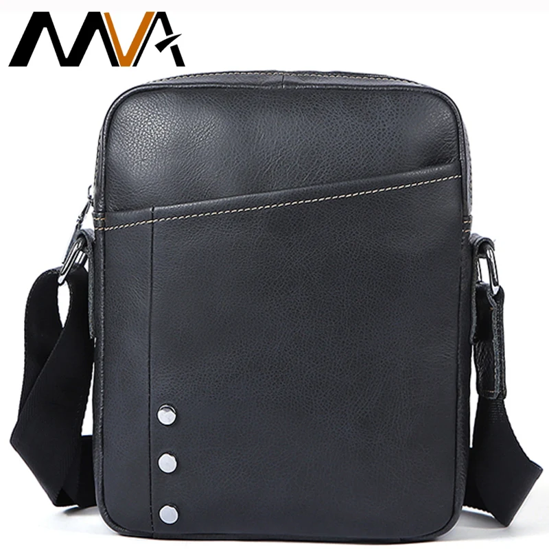 

MVA Brand Men Messenger Bag High Quality Genuine Leather Shoulder Bag For Male Business Traveling Crossbody Small Flap Bags 8312