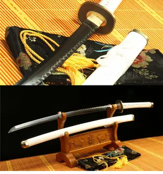 

41' 1095 Carbon Steel Clay Tempered Sword Roronoa Zoro japanese sword Katana CAN CUT TREE