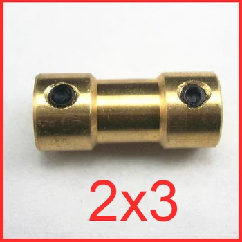 

30pcs/lot 2x3mm CNC Motor Jaw Copper Shaft Coupling 2mm to 3mm brass Coupler, model ship model airplane Motor connector
