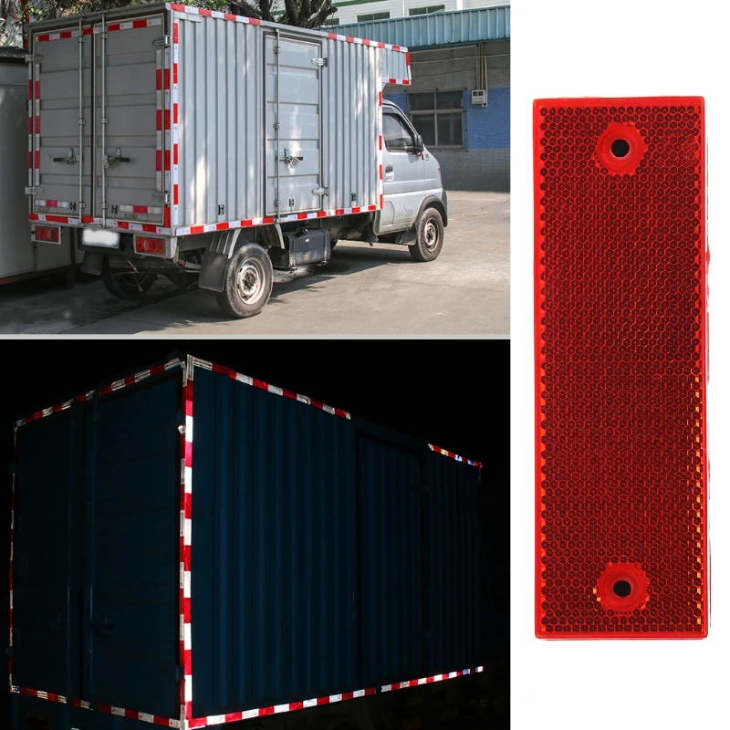 

Hot Sale Warning Reflective Safety Plate Reflector Stickers White Red For Car Truck JUN-11A