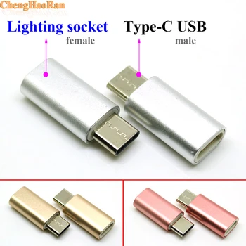 

1pcs USB Cable 3.1 Type C Male To for IPhone X 8 7 6 6S Female Adapter Type-C To Lighting Converter Connector USB-C Black