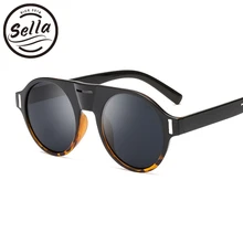 Sella женские мужские винтажные Круглые Солнцезащитные очки Ретро мода градиентная Смола Рамка украшение для ногтей готические трендовые солнцезащитные очки