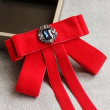 Японская и корейская модная рубашка с галстуком-бабочкой для девочек, школьная форма, красный галстук-бабочка