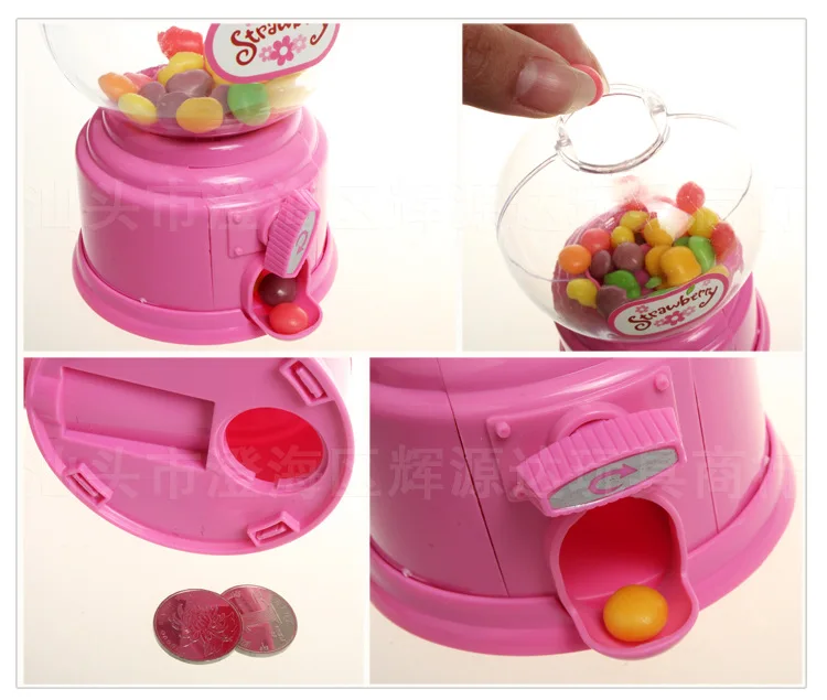 

2017 Korean Style Cute Candy Machine Children Plastic Jar Creative Mini Twist Candy Machine Bank Receive a Case