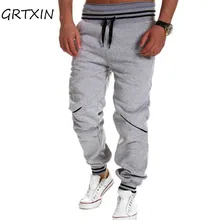 Мужские спортивные длинные брюки средней длины из хлопка, мужские спортивные брюки для фитнеса, повседневные Модные тренировочные брюки, брюки для бега, обтягивающие брюки