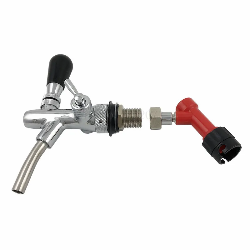 Adjustable Beer tap faucet Flow Controller Chrome Plating With Quick Adapter and Liquid Pin Lock Disconnect For Homebrew keg (21)
