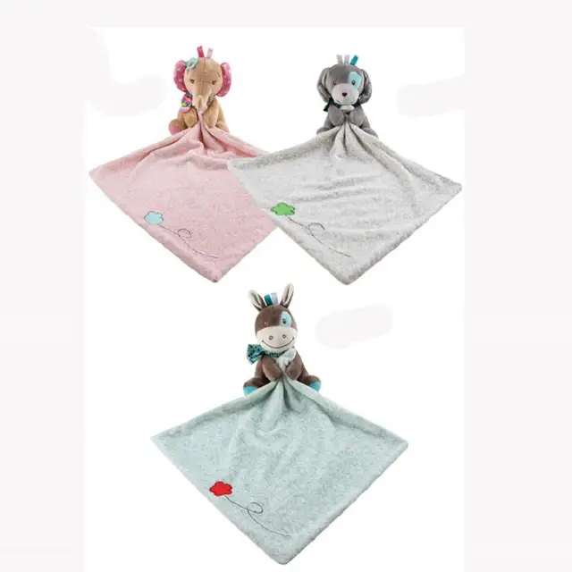 Cartoon Animal Elephant Dog Donkey Soft Plush Baby Comfort Blanket