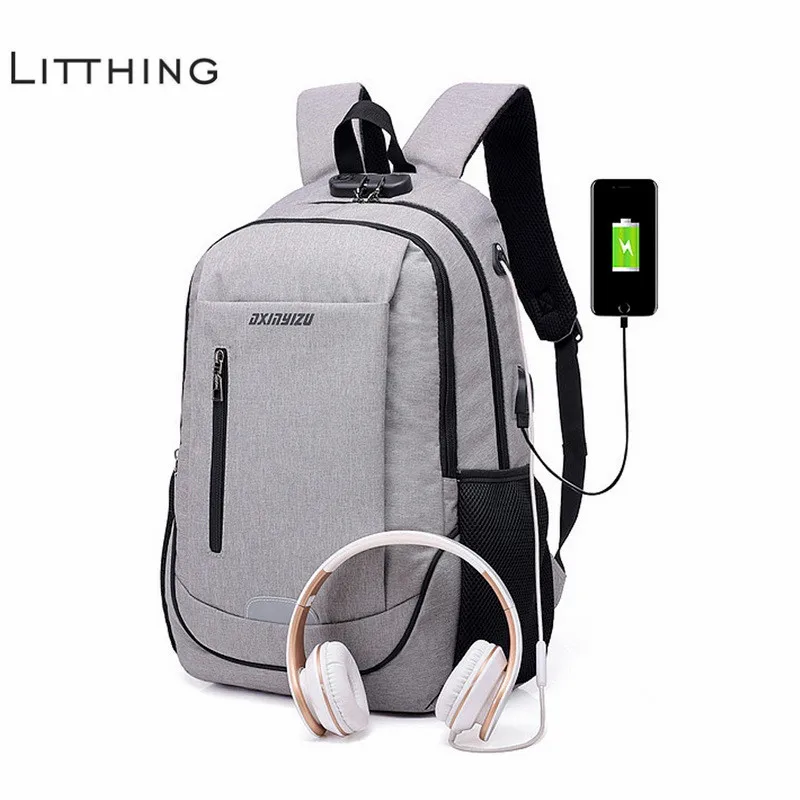 Рюкзак с зарядкой от Usb для наушников, мужской школьный рюкзак, мужской рюкзак с защитой от кражи, рюкзак для путешествий, рюкзак для подростков, рюкзак для IPAD