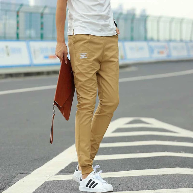 Khaki Joggers New Fashion Casual Slim Fit Men Jogger Pants Cotton