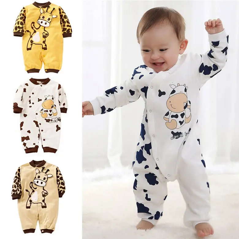 Vestiti del bambino Appena Nato Della Ragazza del Ragazzo Body e  Pagliaccetti Primavera Manica Lunga Mucche Carino Costume Neonato Ragazza  Dei Ragazzi Del Pagliaccetto Abbigliamento 0 24M Regalo|boy romper|romper  clothingnewborn girl -