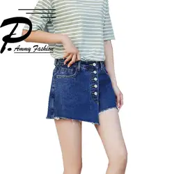 2018 Джинсовые шорты Юбки для женщин Для женщин леди Молодежная летняя Высокая Талия Повседневное Лидер продаж Короткие штаны Корея Модные