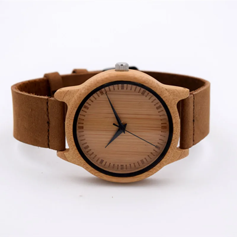 Hot Selling Japanese MIYOTA Movement Wristwatch Genuine Leather Bamboo Wooden font b Watches b font For