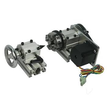 

DIY cnc machine parts 4th axis rotary axis with chuck tailstock for CNC 3020 3040 6040