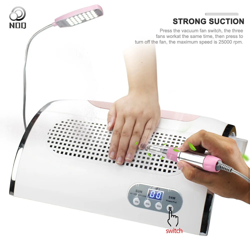  NOQ Dust Collector For Drill 54W Professional Vacuum Cleaner For Manicure 36pcs Leds UV LED Lamp Fo - 32901548102