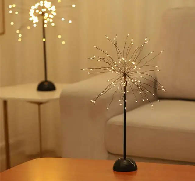 Хоббилан светодиодный светильник в форме одуванчика медный провод Фейерверк Ночной светильник для Рождественского украшения настольная лампа