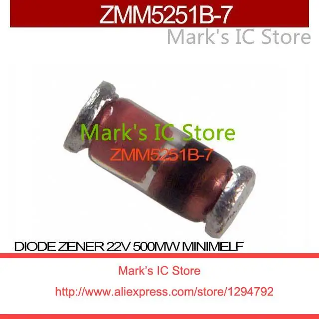 Zmm5251b-7 стабилитрон 22 В 500 МВт MINIMELF ZMM5251B 5251B ZMM525 ZMM52 | Электронные компоненты и