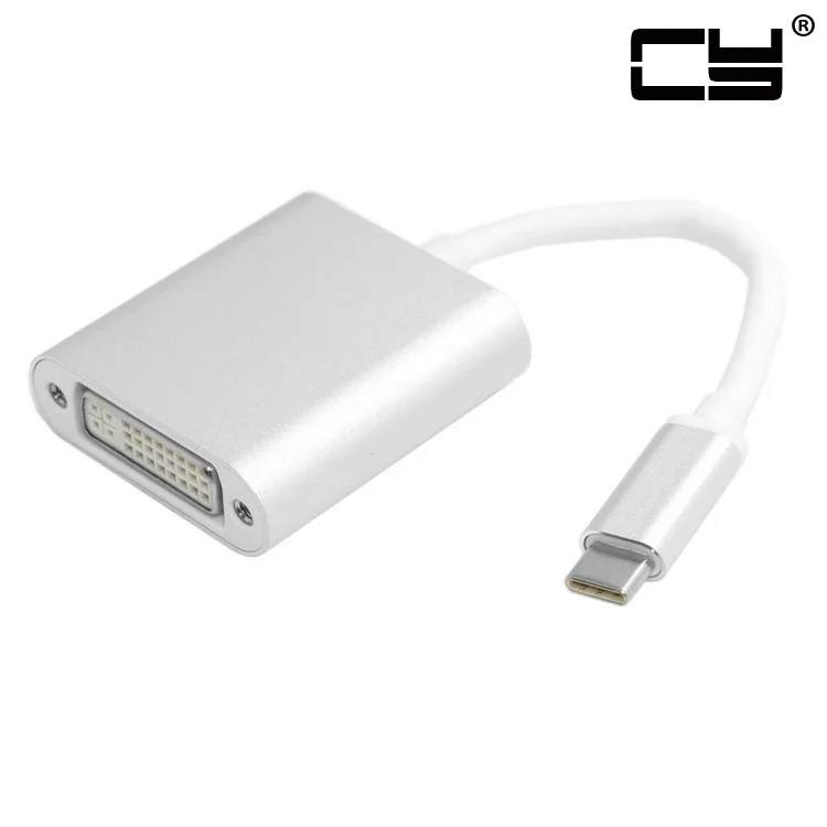 

USB-C USB 3.1 Type-C to DVI 1080p Adapter Cable Silver for Lap top Monitor New Mac Book Surface Pro 4 Google Chrome book Pixel