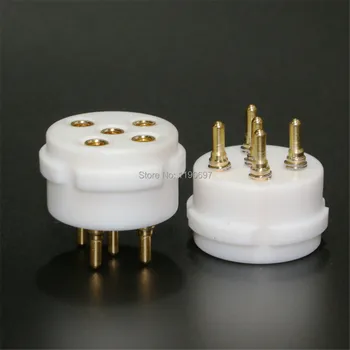 

1Piece 5Pin Tube Socket Teflon Socket Golden Plate Copper Pin For PX4 PX5 1064 U19 U18 Tube Free Shipping