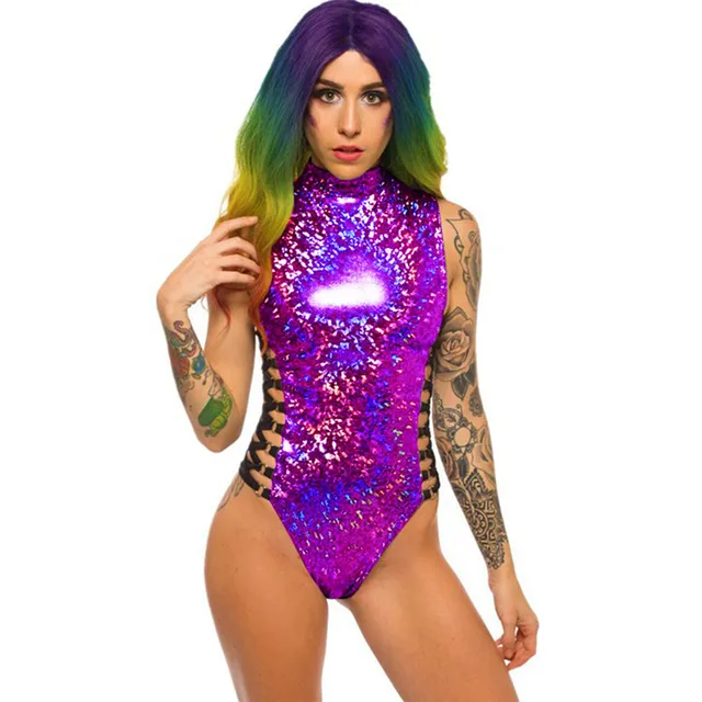 Rave Purpquoise Bodycon Dress Psychedelic Art Festival