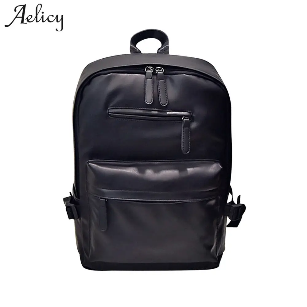 Aelicy hombres de gran capacidad backpacksPU de los hombres de cuero de hombres de mochila para 15,6 pulgadas ordenador portátil mochila 2019 mochila masculina