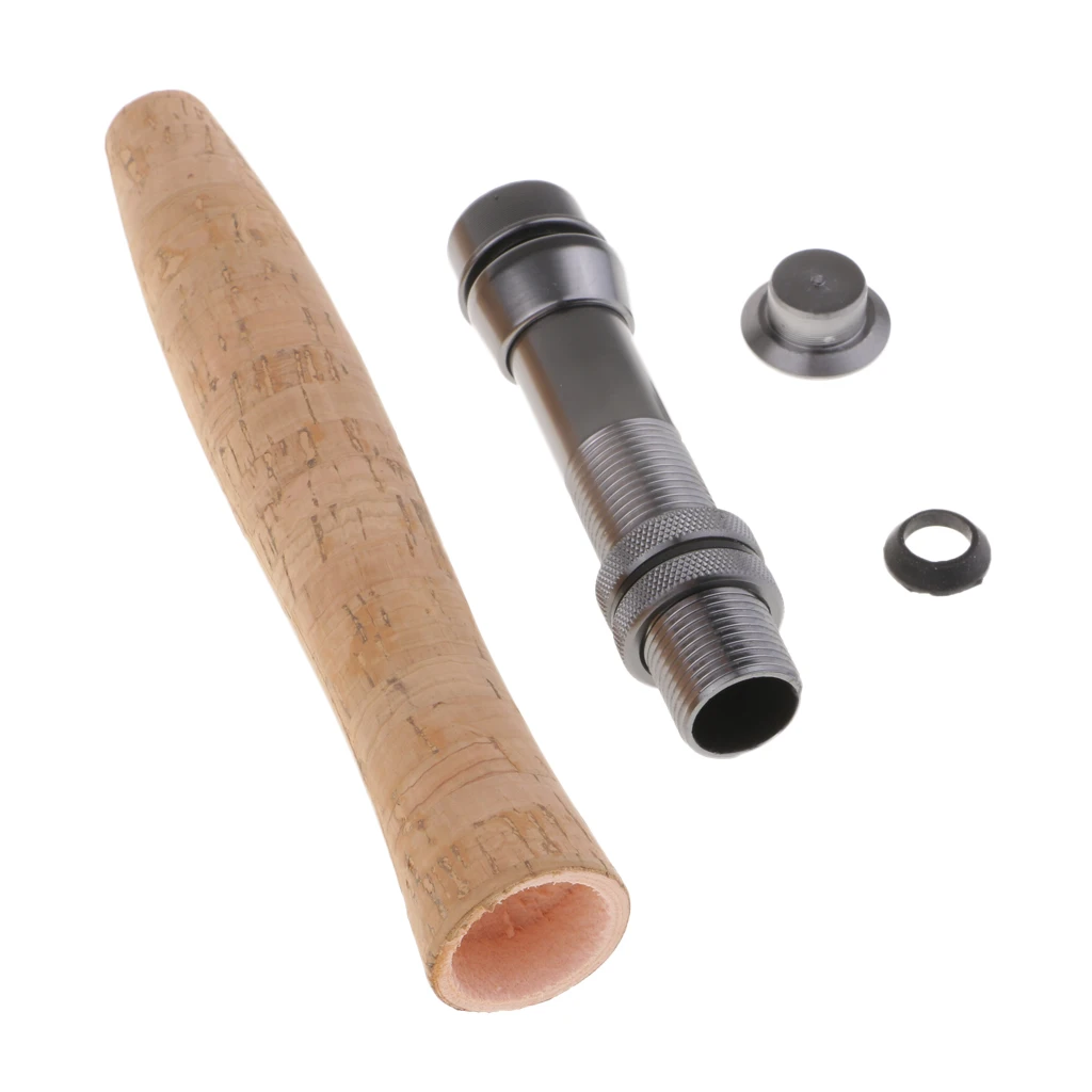 2 Sets Long EVA Foam/Cork Fishing Rod Handle Grip with Reel Seat for Fly Rods