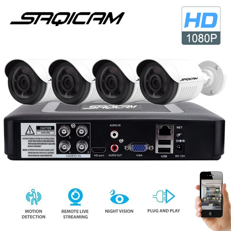 bilder für Saqicam 4CH AHDH Sicherheit Kamera-system 1080N DVR 4 STÜCKE 1080 P Cctv-kamera Im Freien IR Nachtsicht Home Video Surveillance Kit bilder für Saqicam 4CH AHDH Sicherheit Kamera-system 1080N DVR 4 STÜCKE 1080 P Cctv-kamera Im Freien IR Nachtsicht Home Video Surveillance Kit