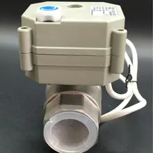 Бренд клапан TF25-S2-B 2-полосная BSP/NPT 1 ''DN25 Нержавеющая сталь моторизованный клапан с ручным AC/DC9V-24V 3 провода из металла Шестерни