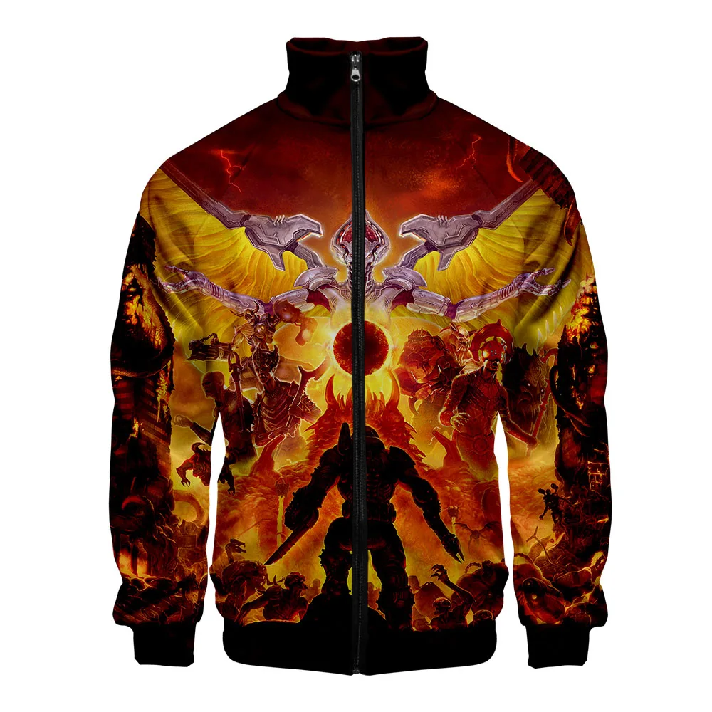 

2019 Hot GAME Doom Eternal Zipper Sweatshirt Casual Hoodies New Fashion Cool Highstreet Autumn And Spring Clothes Sweatshirt