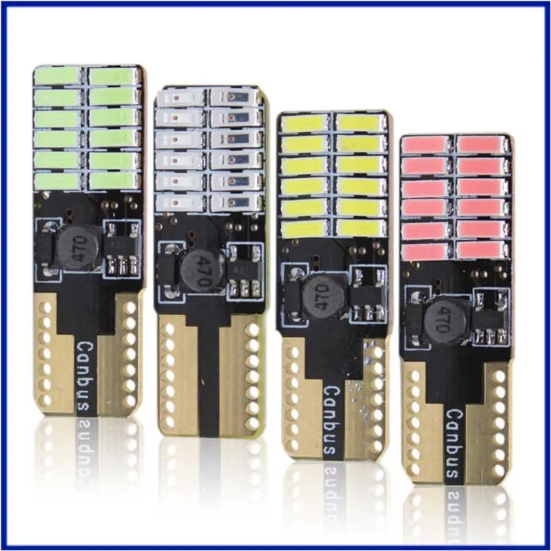 Светодиодный T10 W5W 4014 24SMD автомобиля Подсветка салона лампы для Honda Civic Peugeot CANBUS Error