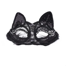 Сексуальная кружевная маска с лисой и перьями на половину лица, маски для лица кошки, черные, белые, на день Святого Валентина, для шоу, бала, на Хэллоуин, Рождество, вечерние, для девушек, нарядное платье