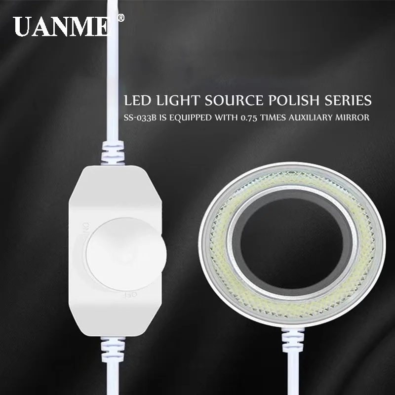 

UANME Ultrathin 36 LED Adjustable Ring Light illuminator Lamp For STEREO ZOOM Microscope USB Plug Adjustable brightness