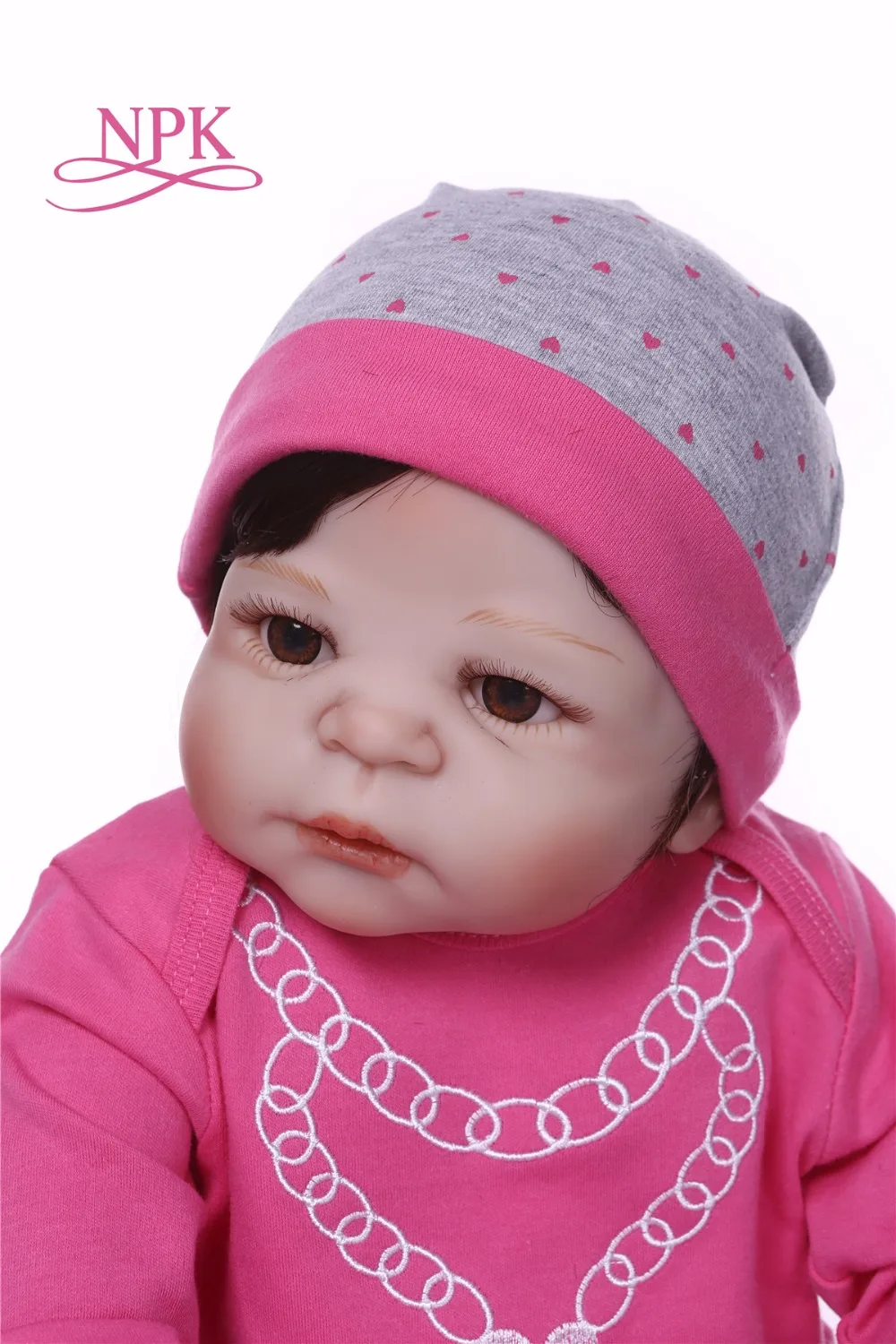 NPK bebes reborn 57 см полный силиконовый корпус Reborn Девочка Кукла игрушки новорожденная