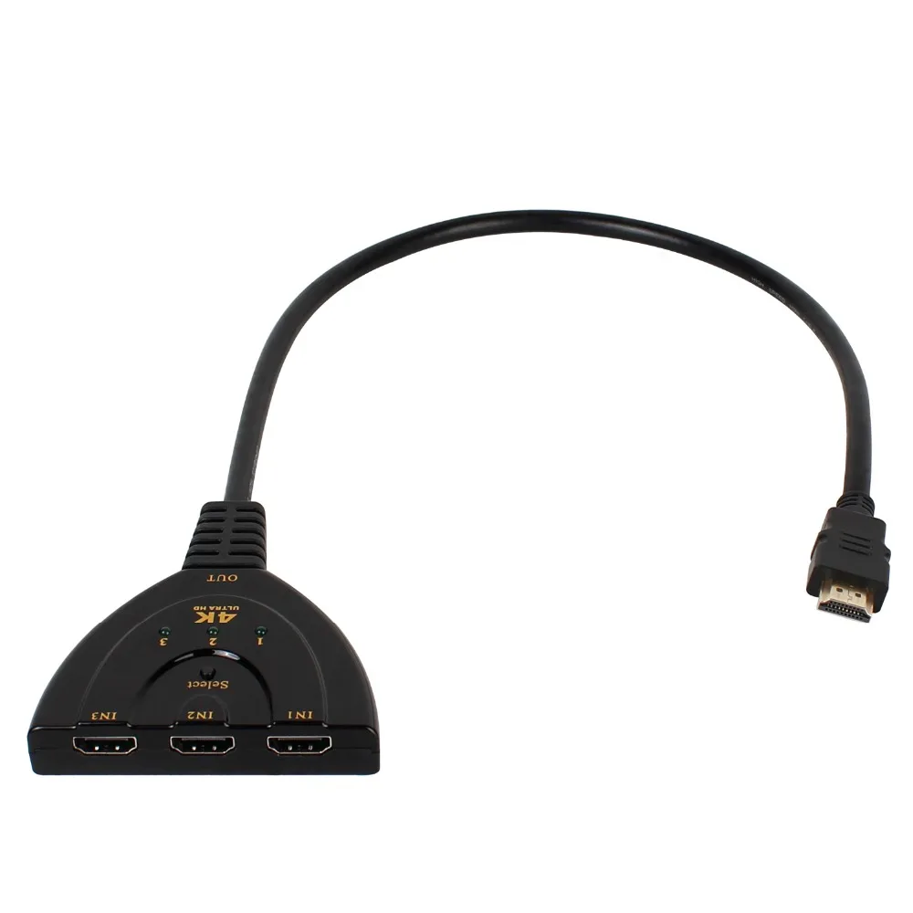 Коммутатор Larryjoe 4K * 2K 3D Mini 3 порта переключатель HDMI 1.4b сплиттер в 1 концентратор