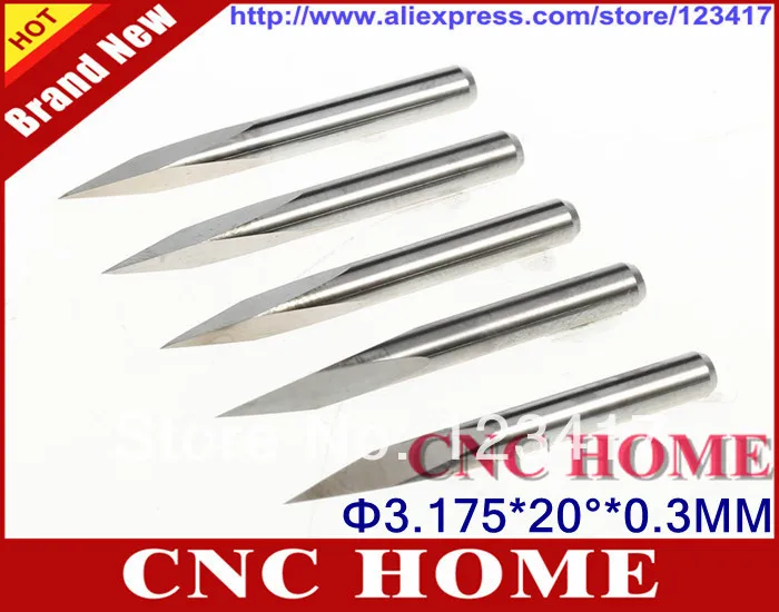 

10 pcs/lot 20 Angle 0.3MM Carbide Steel Pyramid Engraving Bits, CNC Router Tools, Precision Cutter For Machine Free Shipping