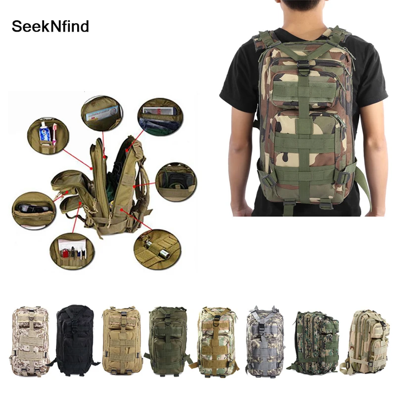 1000D Nylon Tactical Backpack Military Backpack Waterproof Army Rucksack Outdoor Sports Camping Hiking Fishing Hunting 28L Bag