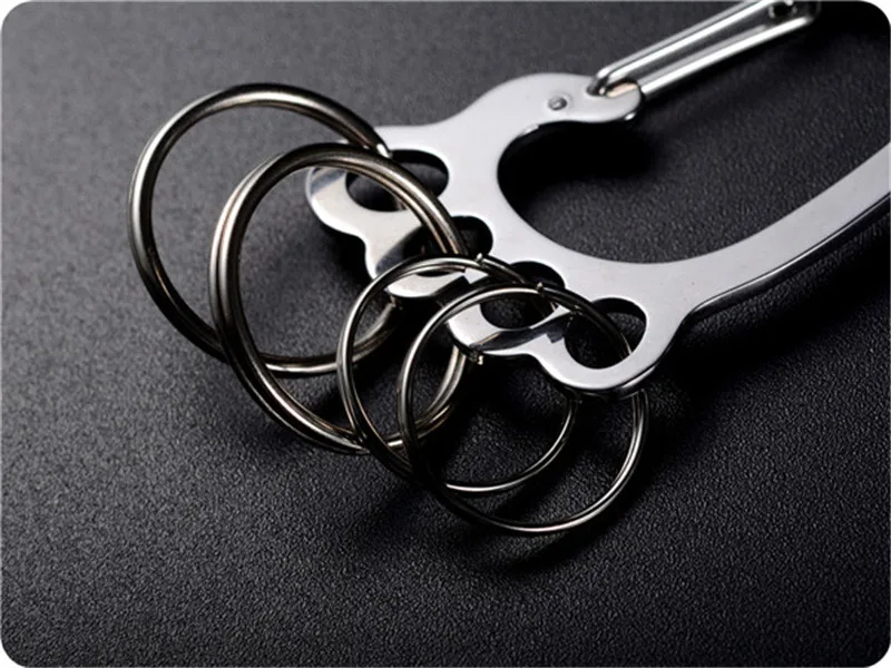 QOONG, модный брелок для ключей с большими ногами, серебряный металлический автомобильный брелок для ключей, держатель для мужчин и женщин, поясной брелок с 4 брелками Y55