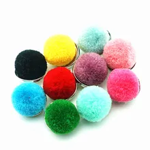 Мода красота 10 шт смешанные круглые плюшевые шарики поверхности 18 мм застёжка, бусинка застежка браслета ювелирные изделия NS0058