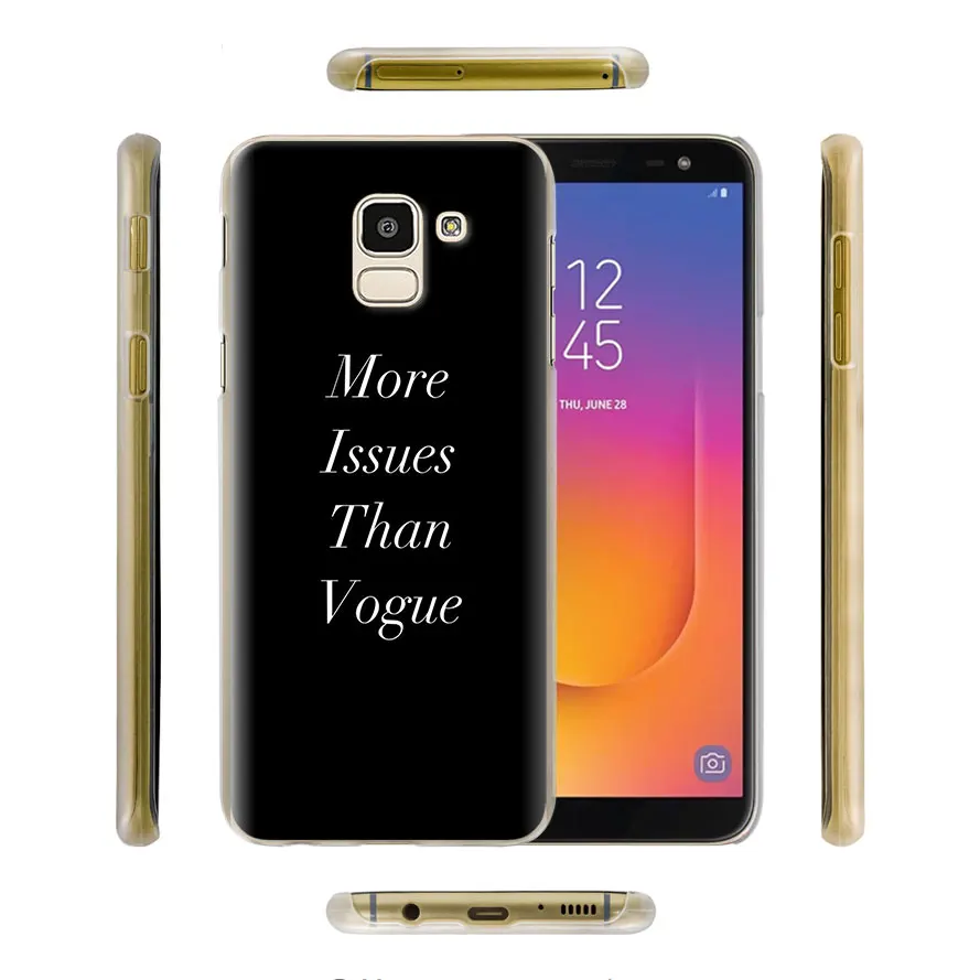 Комплект из модных женских надпись «More Issues than Vogue чехол КРЫШКА ДЛЯ samsung Galaxy A30 A40 A50 A70 A6 A8 плюс A7 A9 M30 чехол для телефона Coque