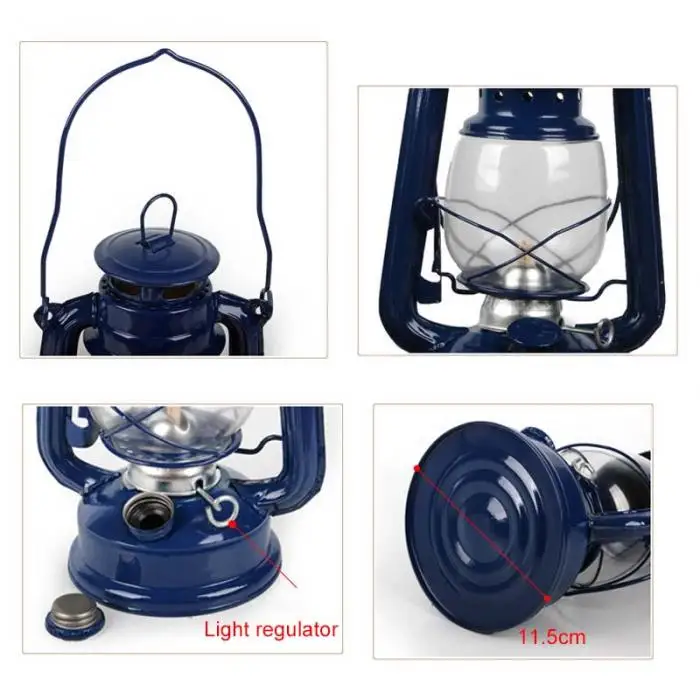 Retro Clássico Querosene Lâmpada Cores Lanternas Pavio Portátil Luzes Adorno Lb88 4 12 Retro clássico querosene lâmpada 4 cores querosene