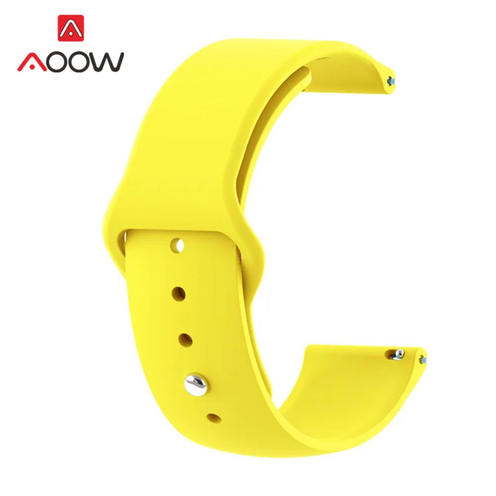 14 Yellow 18 мм 20 мм 22 мм силиконовый ремешок для samsung Galaxy Watch 42 мм 46 мм спортивный браслет ремешок для Amazfit Garmin SM-R810 R800 - Цвет ремешка: 14 Yellow