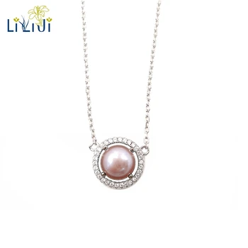 

Lii Ji Purple Pink Freshwater Pearl 925 Sterling Silver Shining Pendant Choker Necklace