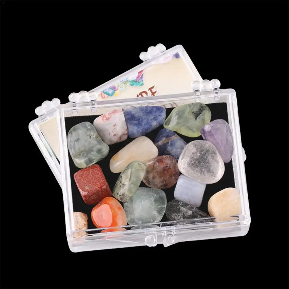 

1 Box Clamshell Acrylic Boxed Packing Mixed Natural Stone Polished Stone Nice Gift For Stone Collection Fans