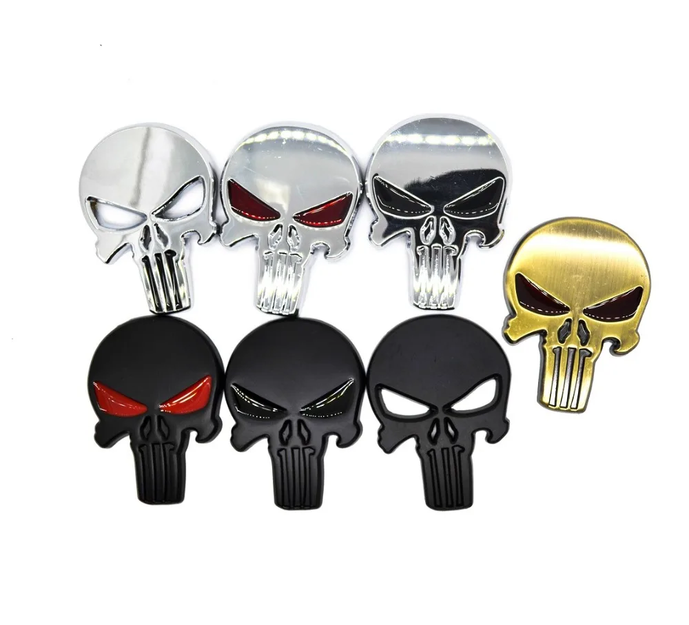 Rhino Tuning THE Punisher Body Badge 3D Skull Sticker Metal Auto Emblem For The Whole Body QX80 FX35 G25 Q70 Qx60 Car-styling noizzy hemp fimble leaf ho jdm car sticker 3d metal auto green emblem badge for bmw audi vw lada tuning accessories car styling