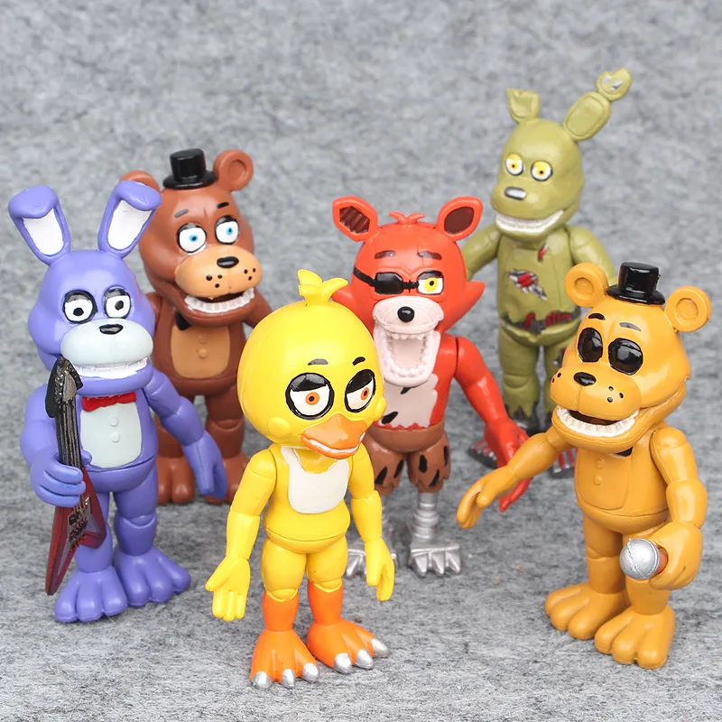 

6pcs/lot FNAF 10cm In Stock Five Nights At Freddy's 4 FNAF Foxy Chica Bonnie Freddy Action Figures Kid Toy Christmas Gifts