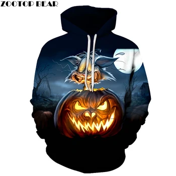 

ZOOTOP BEAR Jack-O'-Lantern Hooded Sweatshirts 3d Halloween Hoodie Mens Hoodies Tracksuits Fire Pumpkin Pullover Drop Ship Coat