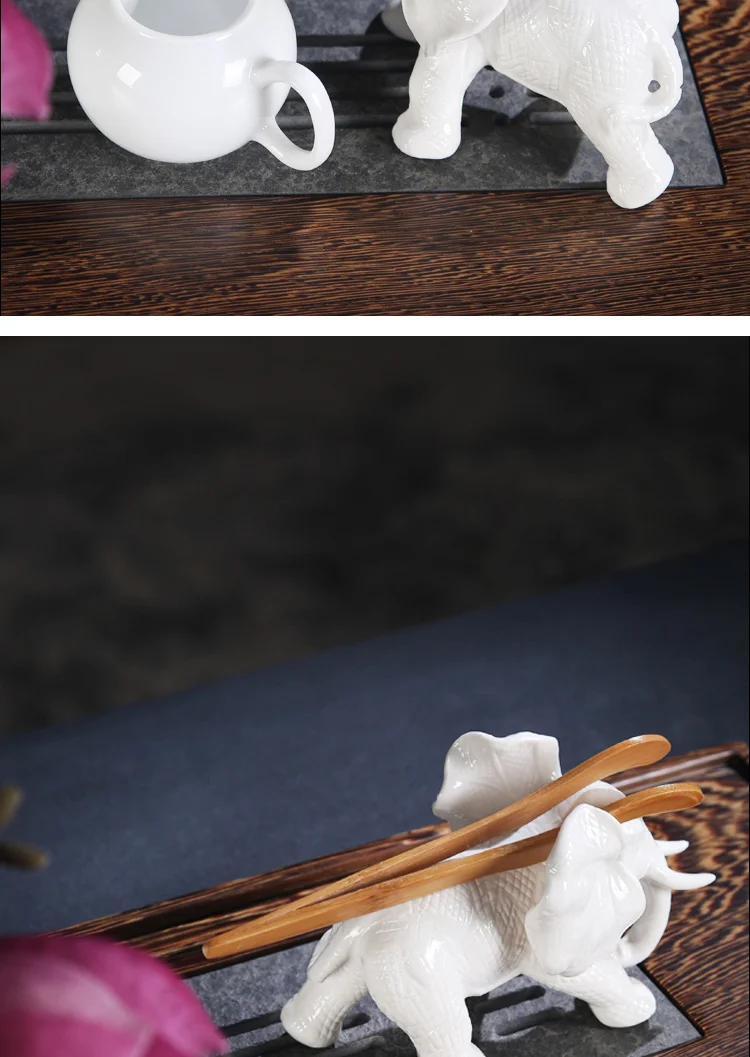 Китайский белый фарфор Dehua чайный набор кунг-фу чай для домашних животных керамические аксессуары для чая Фэн-шуй Счастливый Слон фигурка домашний декор