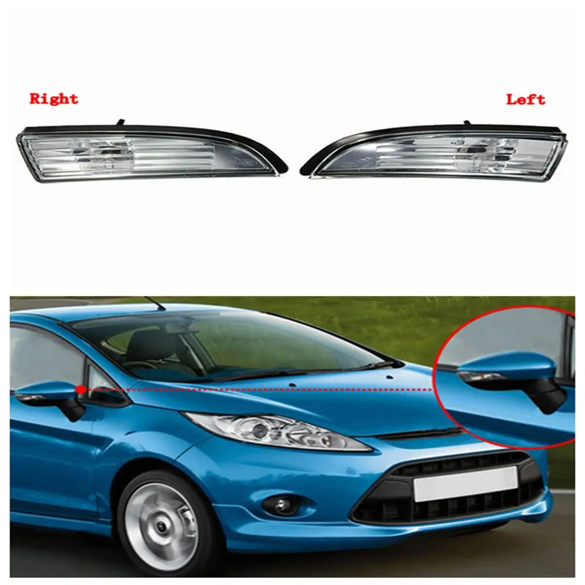 

Left/Right Side Wing Mirror Indicator Light Shell Cover Case For Ford/Fiesta MK8 2008 2009 2010 2011 2012 2013 2014