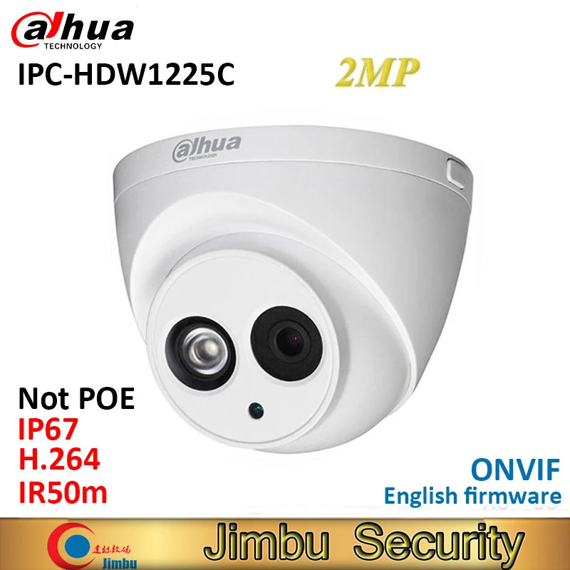 

IP Camera Dahua 2MP IPC-HDW1225C H.264 IP67 ONVIF IR50m CCTV Camera Network CCTV Dome Camera English firmware