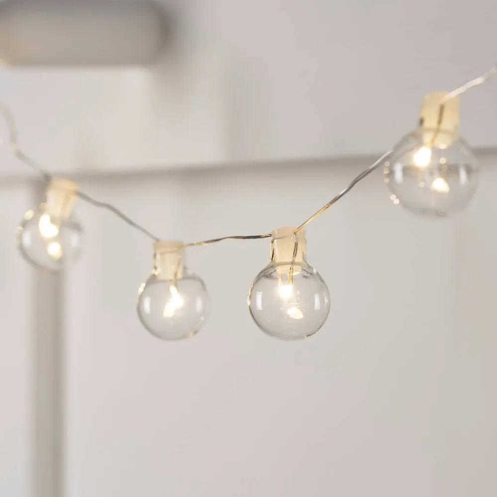 Globe Led Fairy Lights Warm White Silver Wire Battery Bulb String Led Fairy Lights Warm White Silver Wire